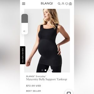 Blanqi Maternity Support Belly Tank in Black - size Small